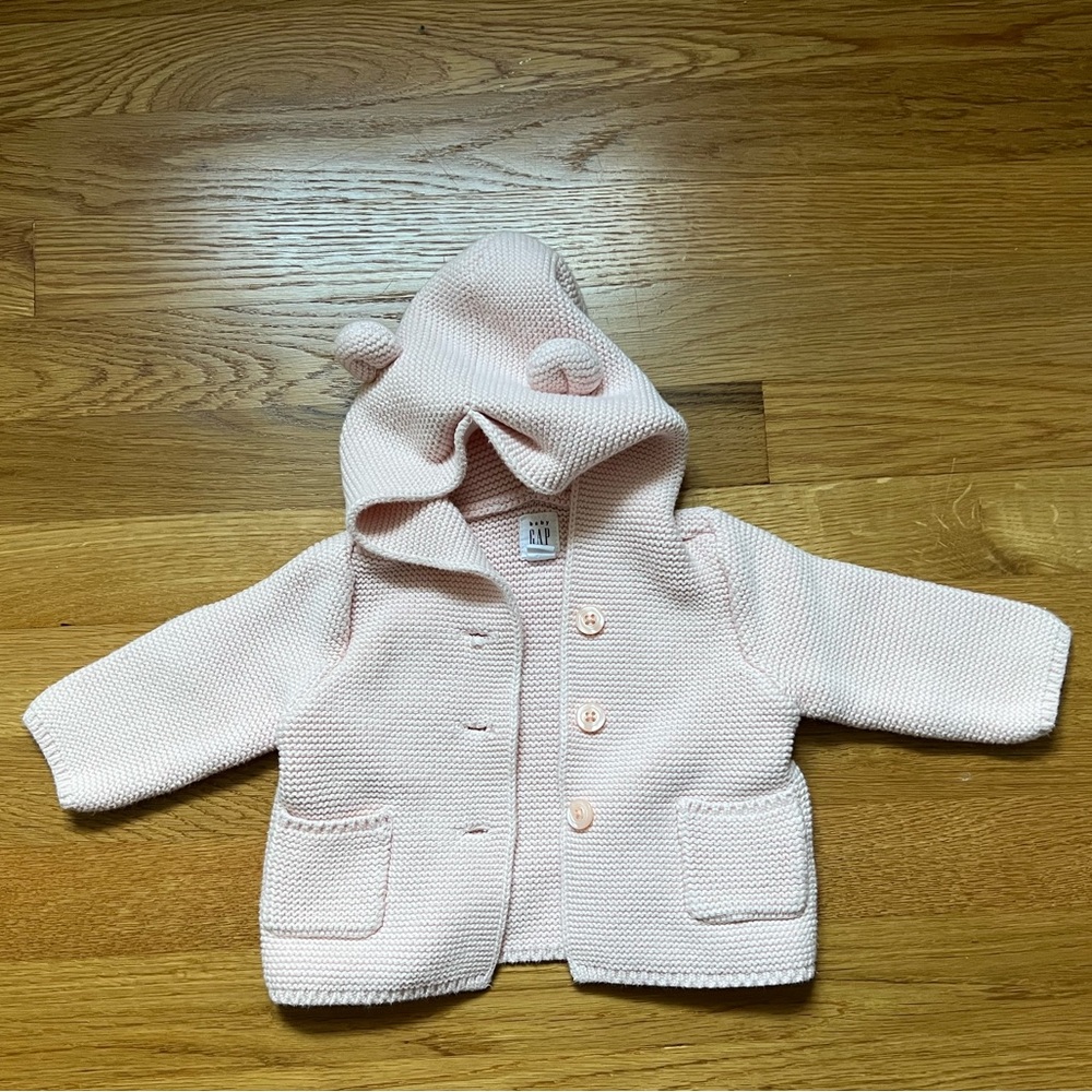 Baby Gap Girls Pink Hooded Sweater Size 3-6 Month